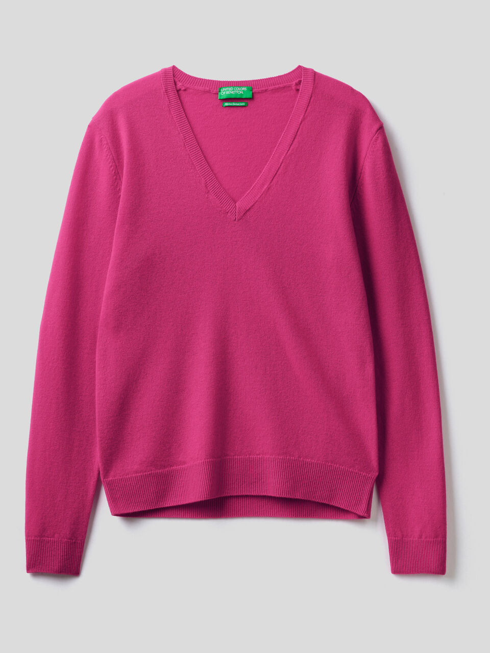 V-neck sweater in pure virgin wool image number 1