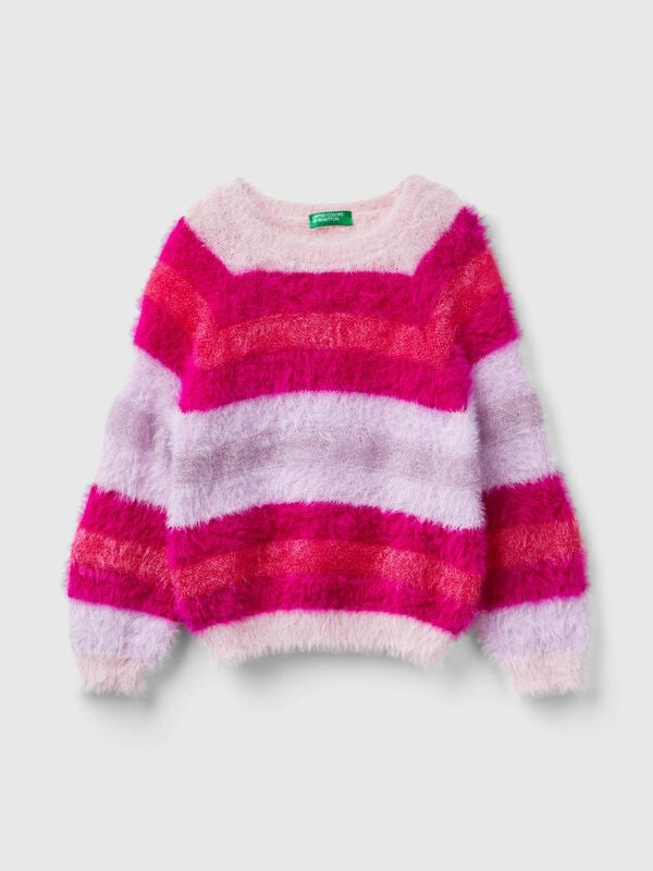 Striped sweater in faux fur Junior Girl