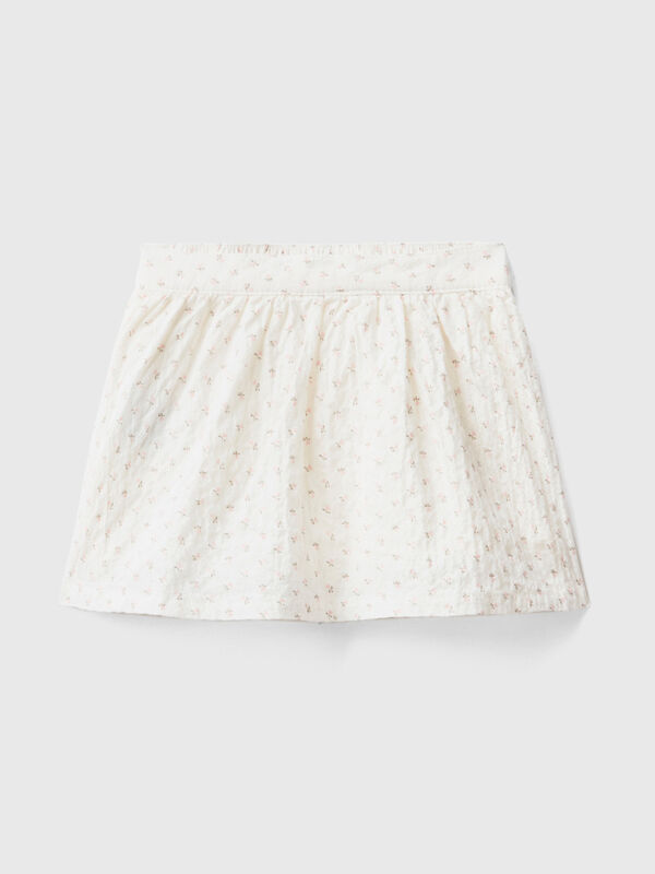 Floral skirt in stretch cotton New Born (0-18 months)
