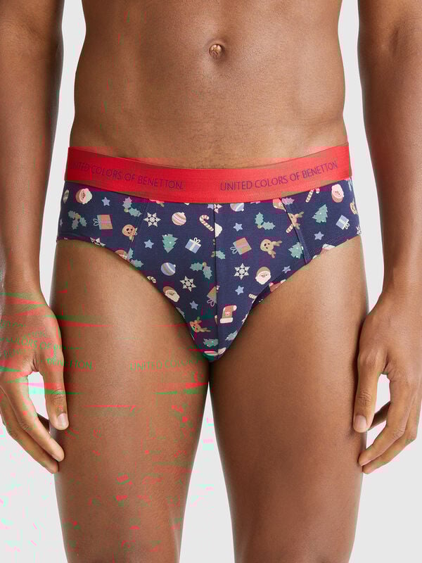 Briefs with Christmas print Men