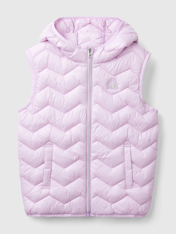 Padded vest in 3D wadding with hood Junior Girl