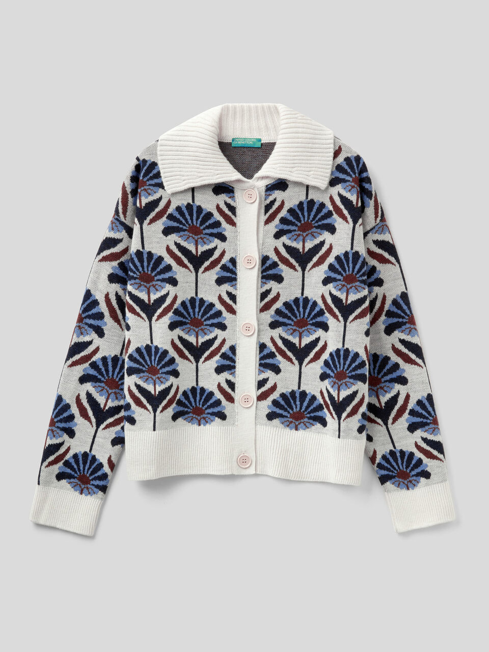 Cardigan with polo collar image number 1