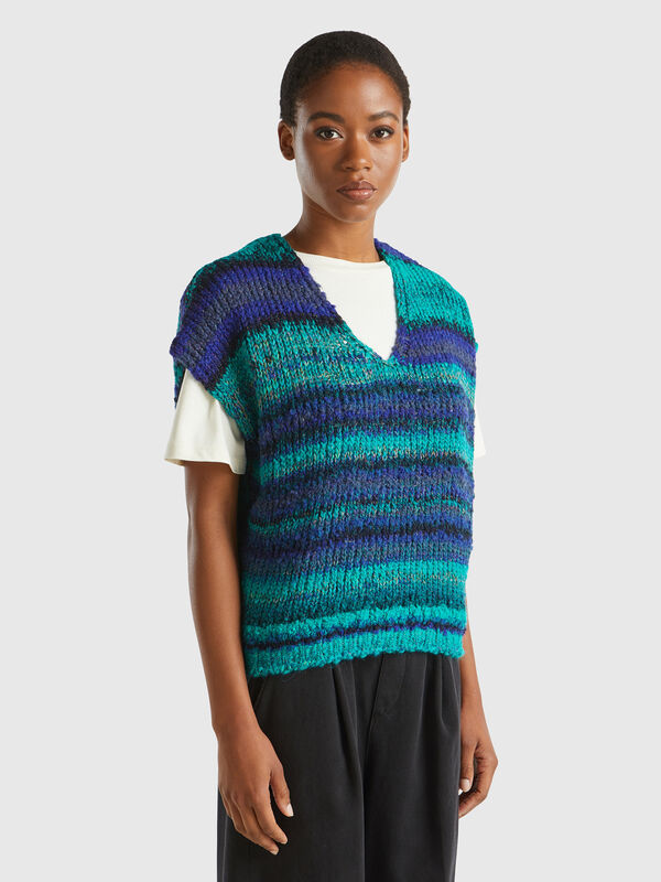Multicolor vest in wool blend Women