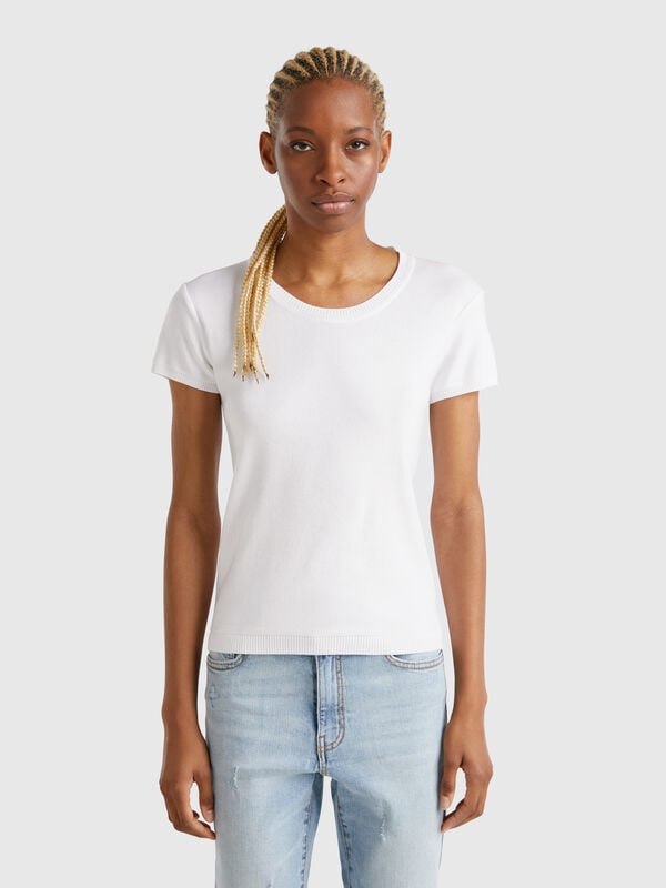 White short sleeve sweater Women
