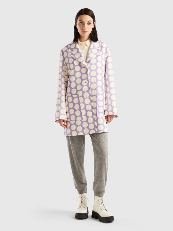 Coat with polka dot print Women