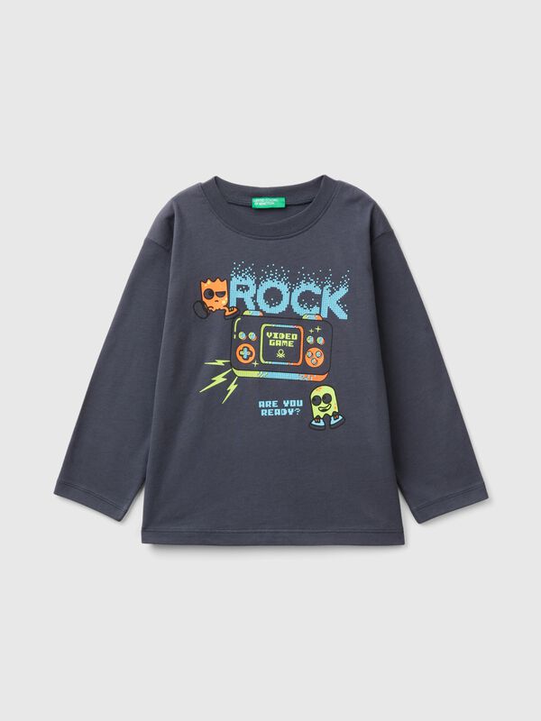 T-shirt with print in warm organic cotton Junior Boy