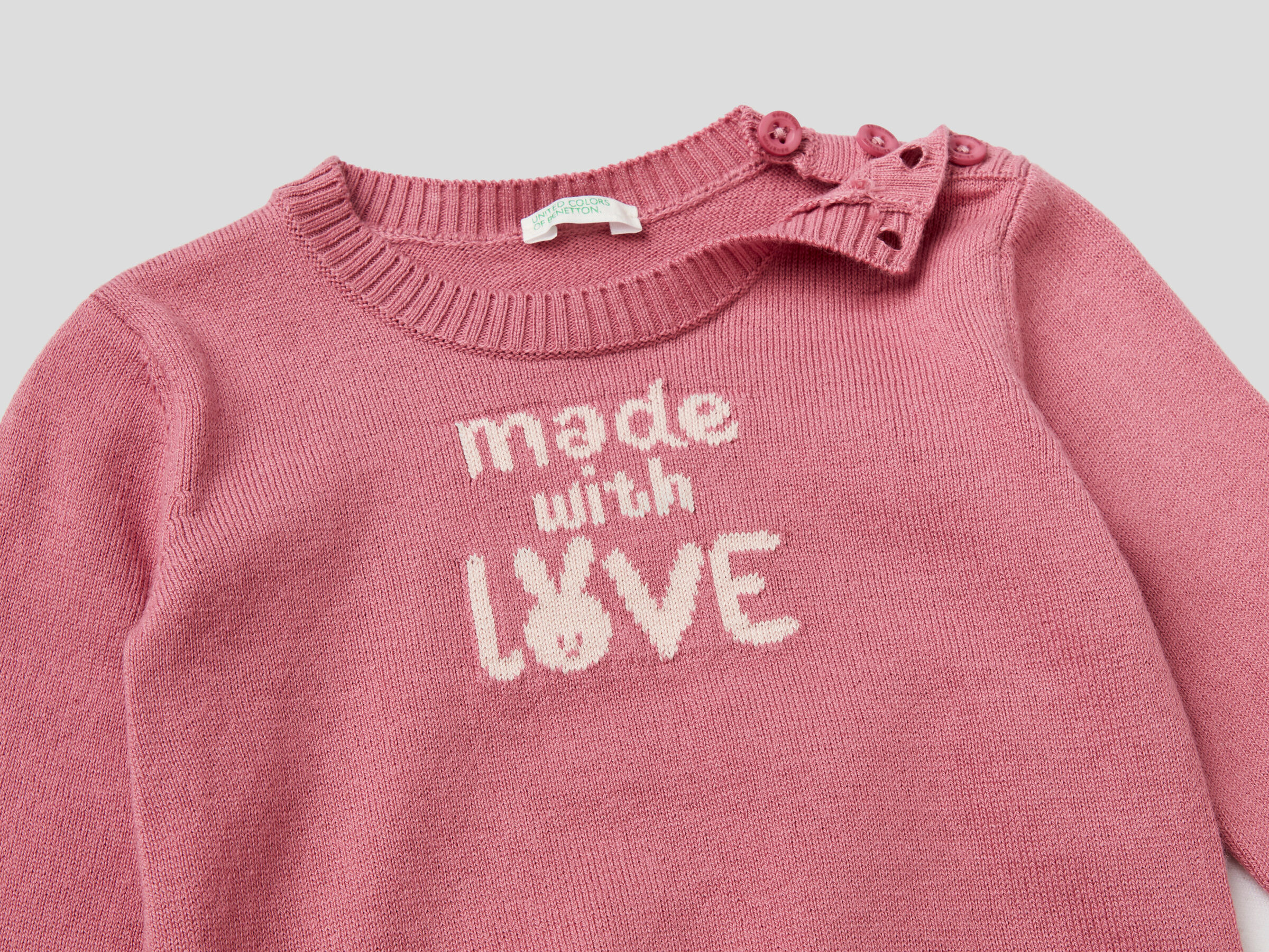 Warm cotton sweater with inlay image number 2