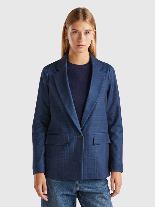 Unlined tartan blazer Women