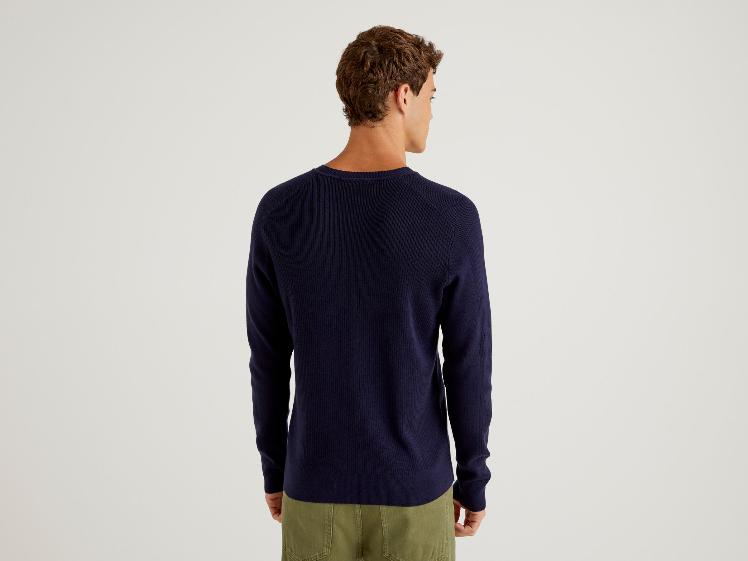 Crew neck sweater in cotton blend image number 2