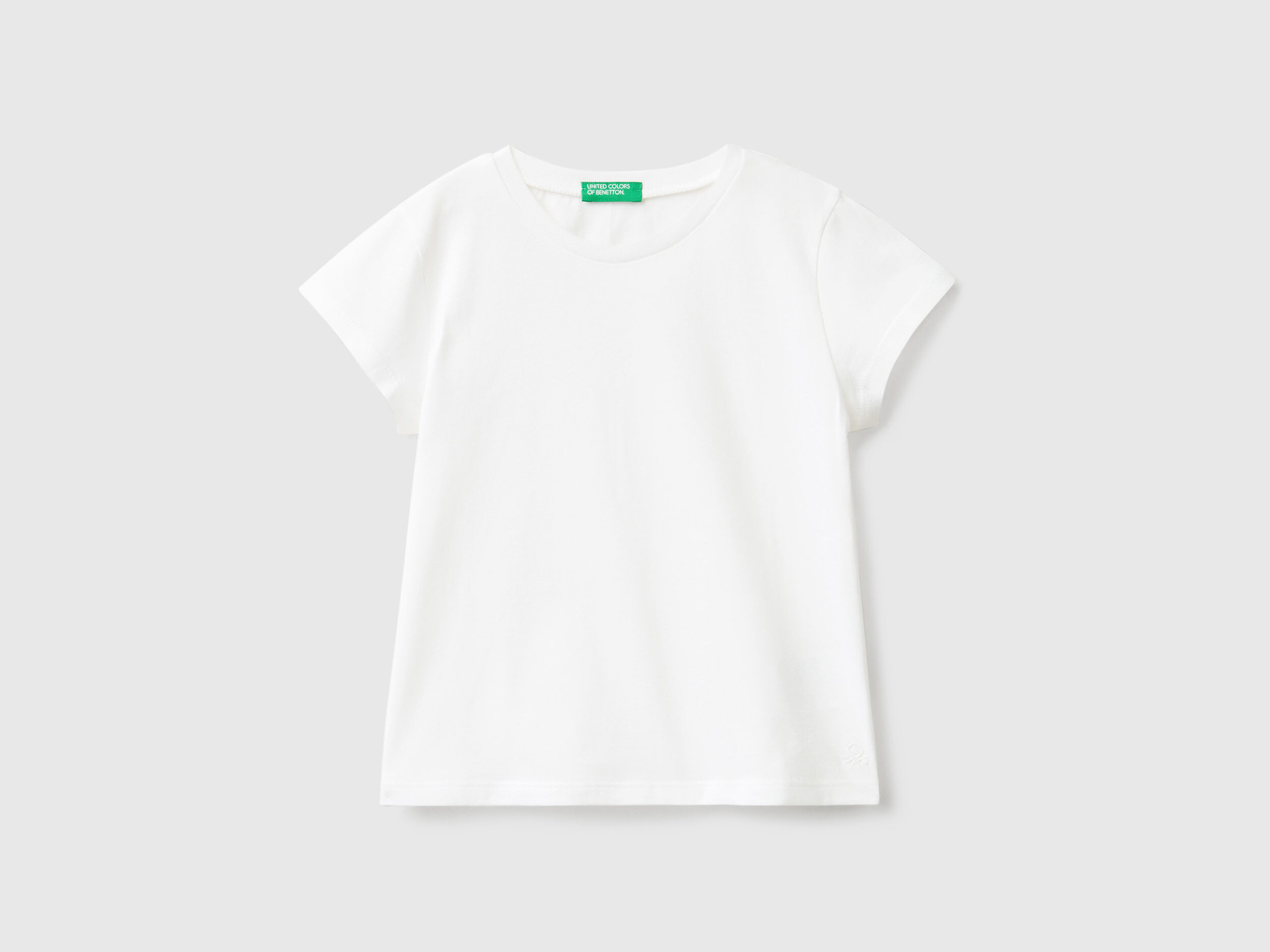 100 organic cotton t shirt White Benetton