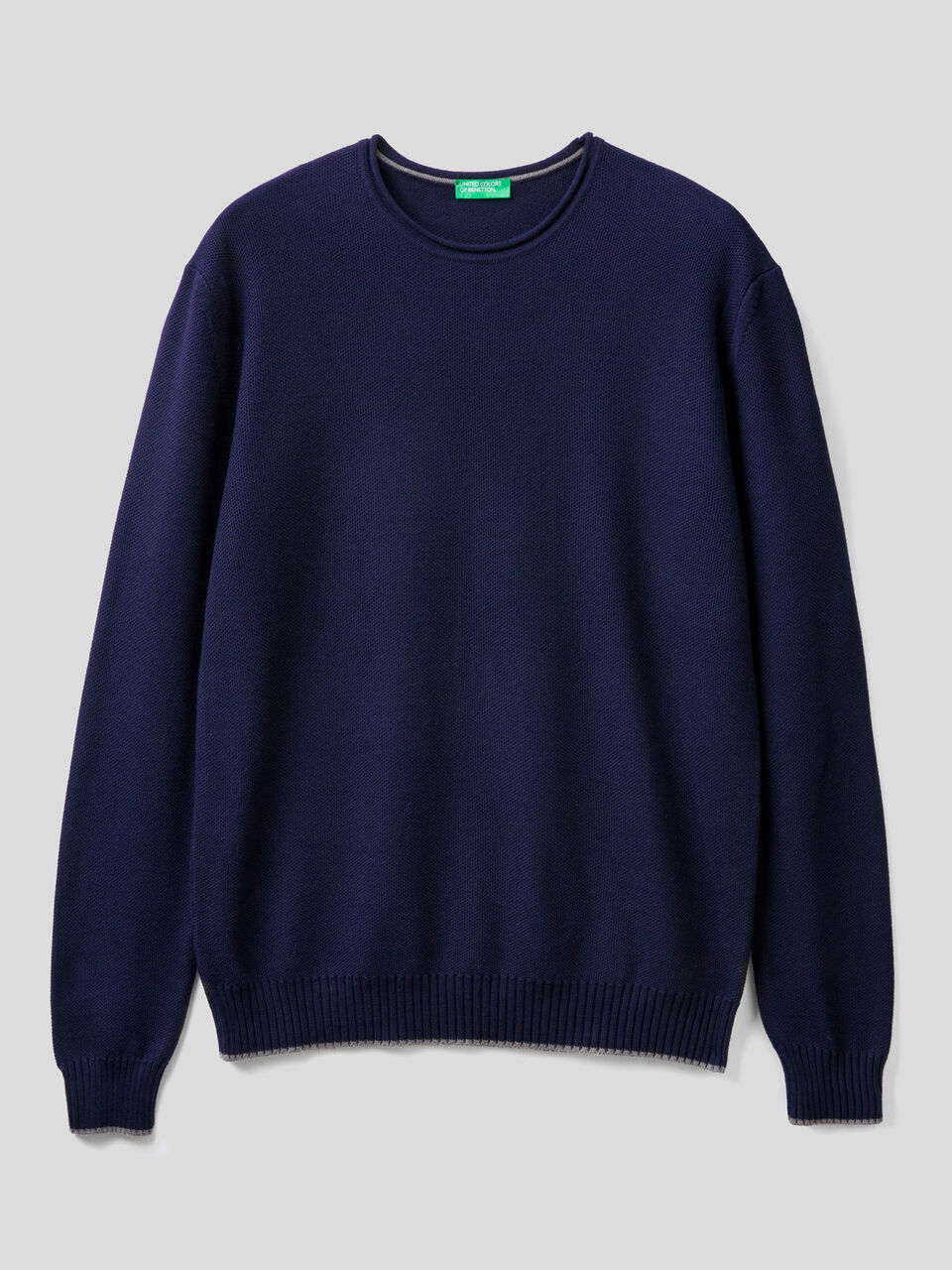 Crew neck sweater in cotton blend image number 1