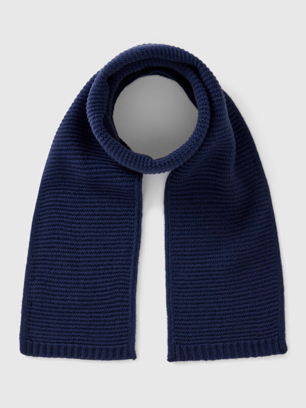 Knit scarf in stretch wool blend Junior Boy