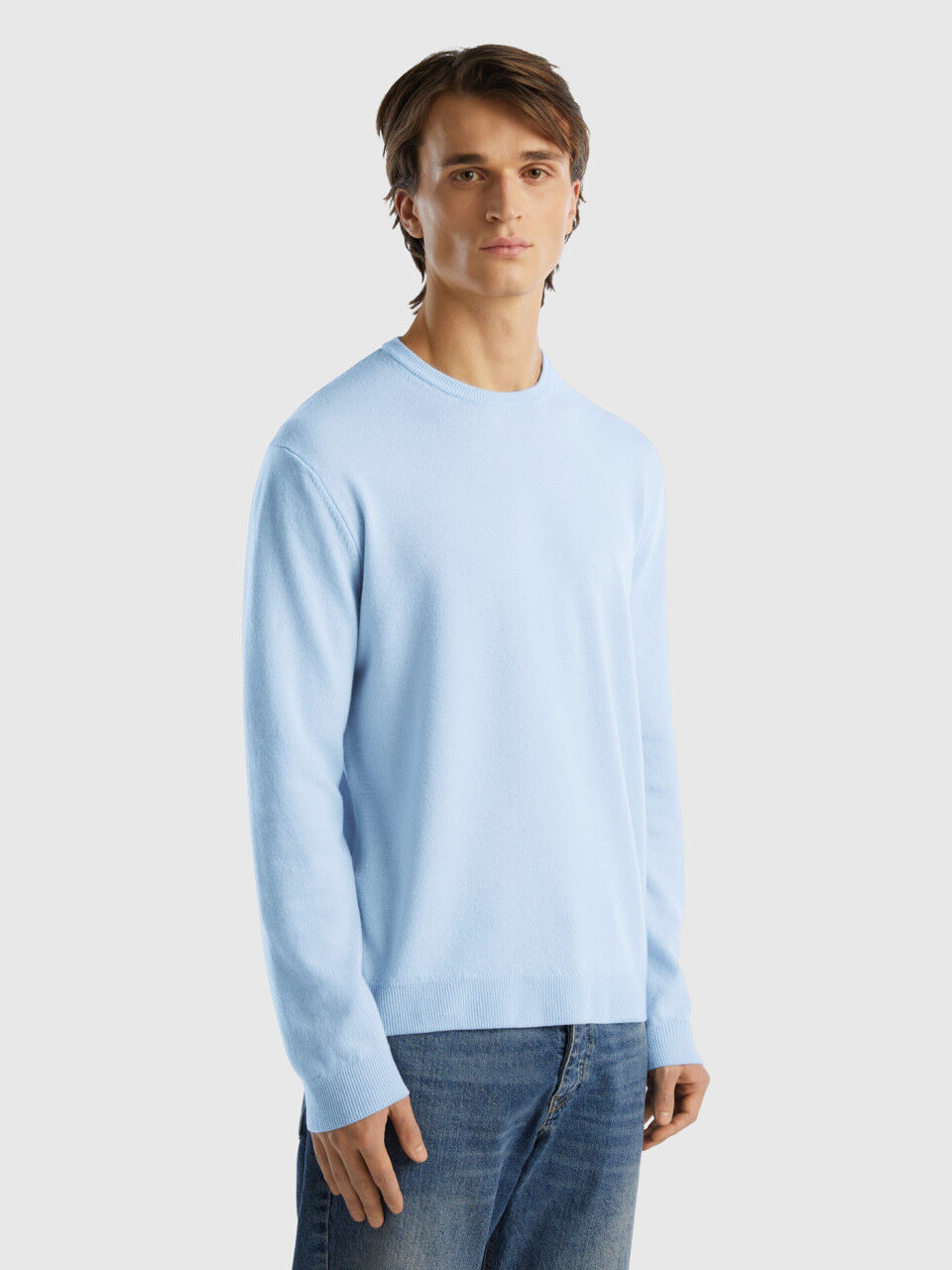 Crew Neck Merino Wool Sweaters Men 2024 Benetton