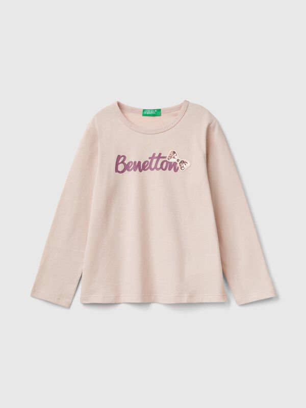 T-shirt with print and sequins Junior Girl