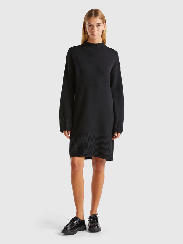 Turtleneck dress in wool blend Women