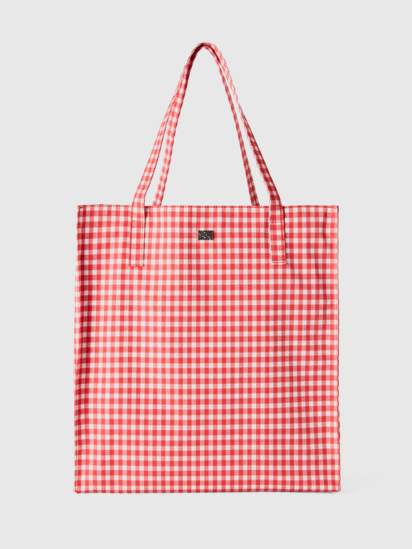 Red vichy shopping bag Women