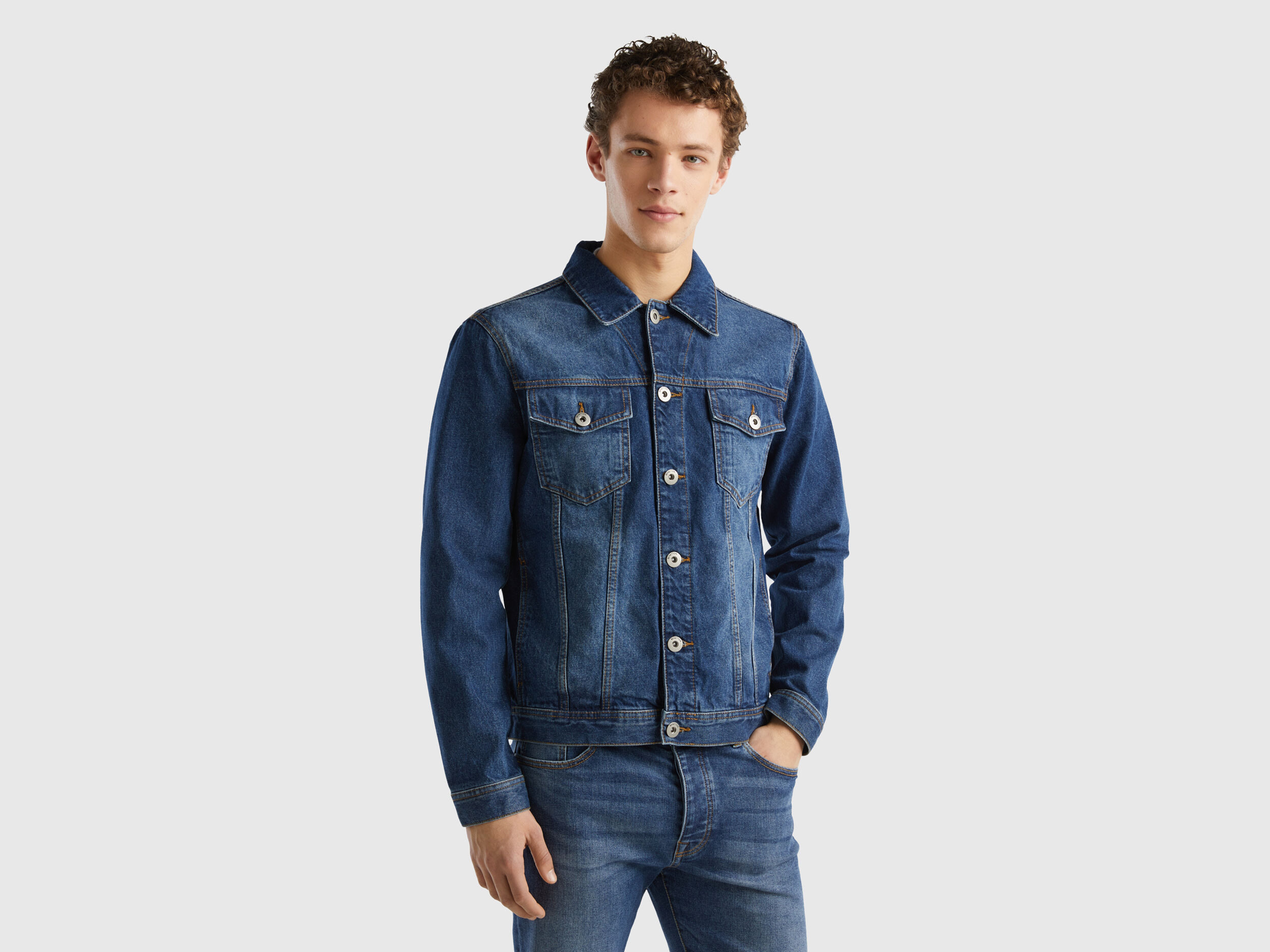 Giubbino jeans benetton clearance