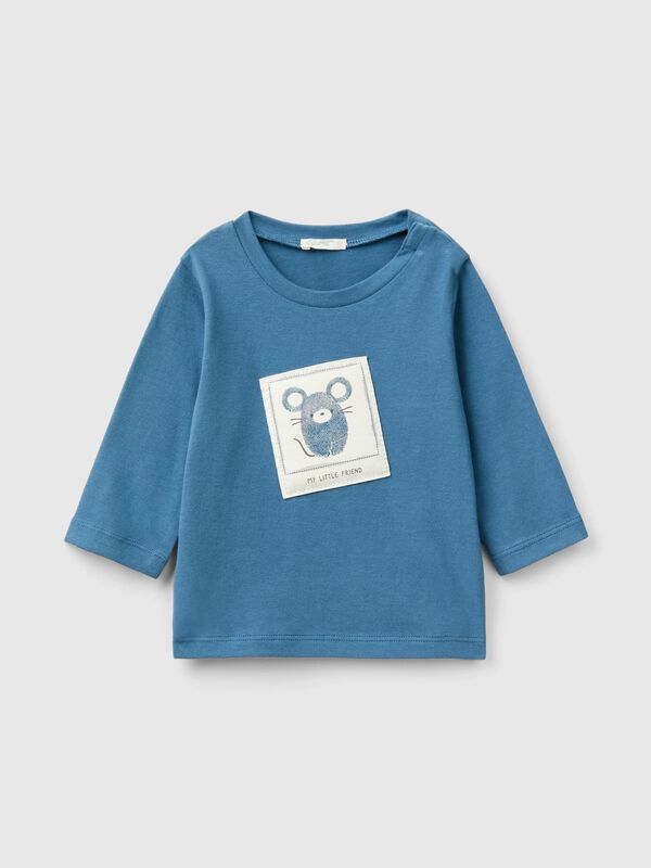 T-shirt with animal patch New Born (0-18 months)