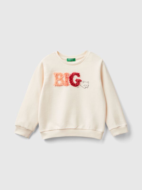 Sweatshirt with petal look applique Junior Girl