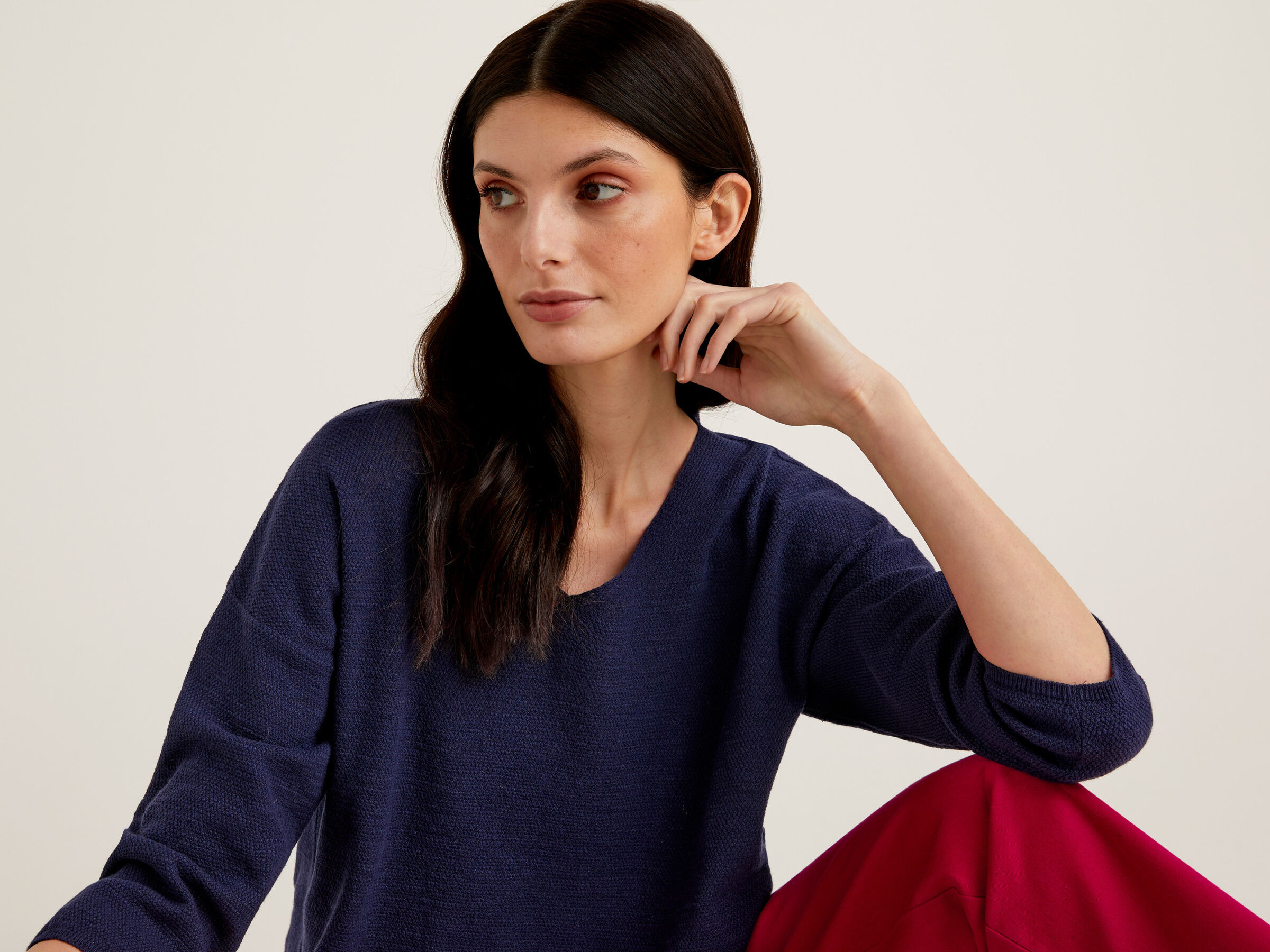 Sweater with 3/4 sleeves image number 3