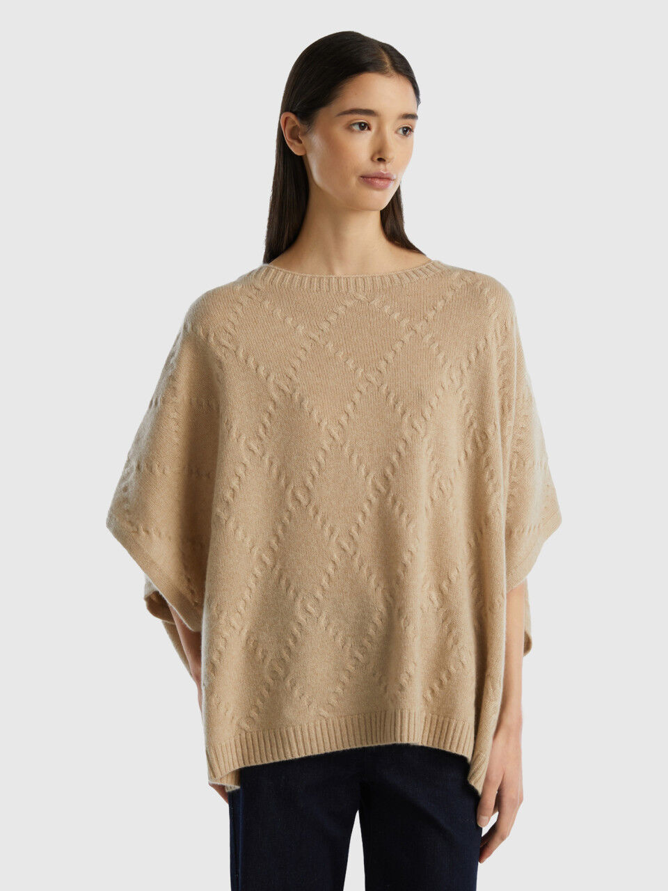 Women's sweater poncho cape 2025