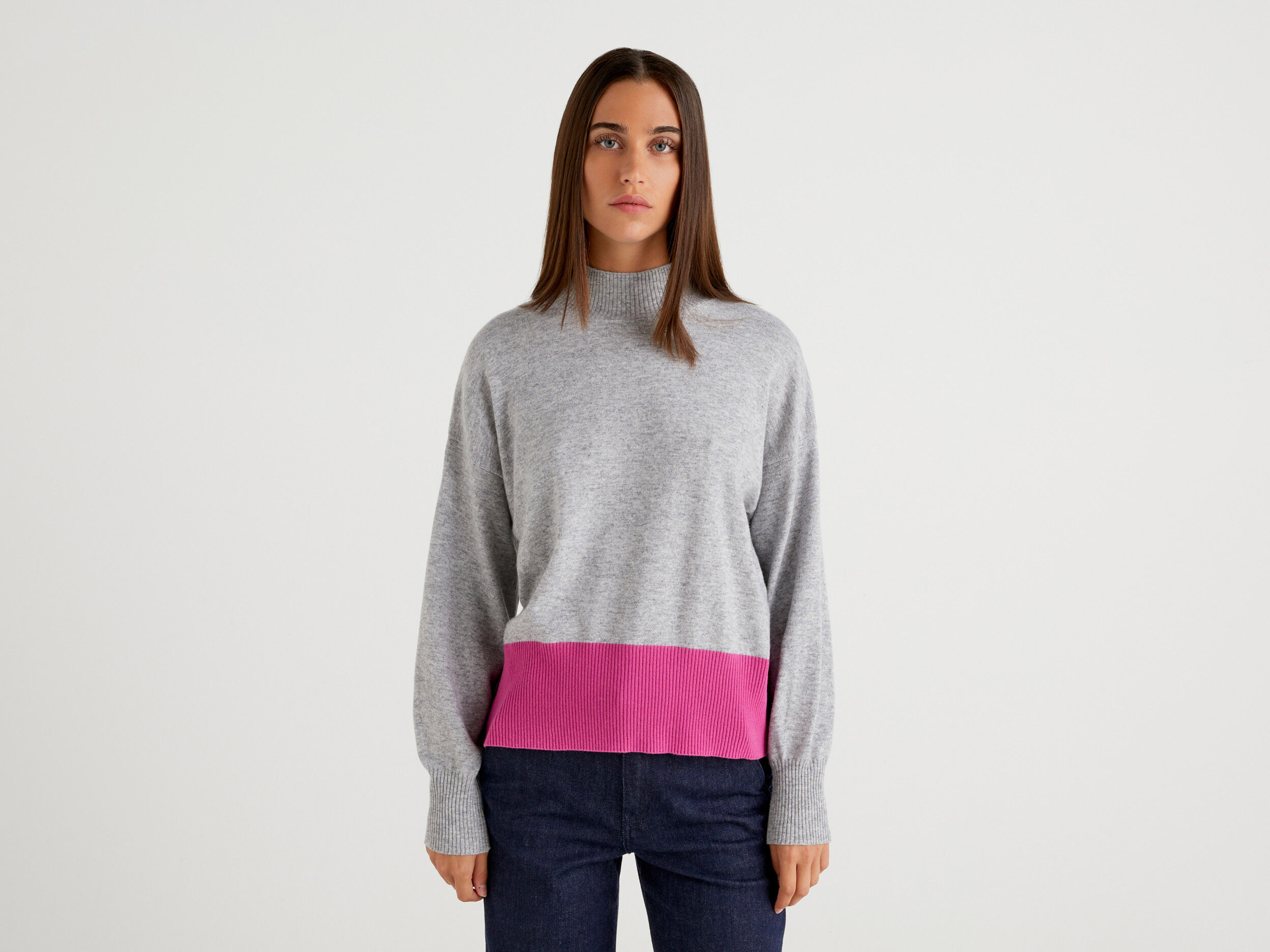 Gray cashmere sales turtleneck