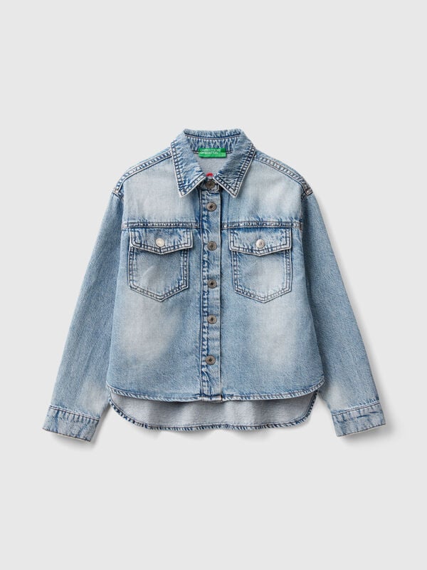 Denim shirt with rhinestones Junior Girl
