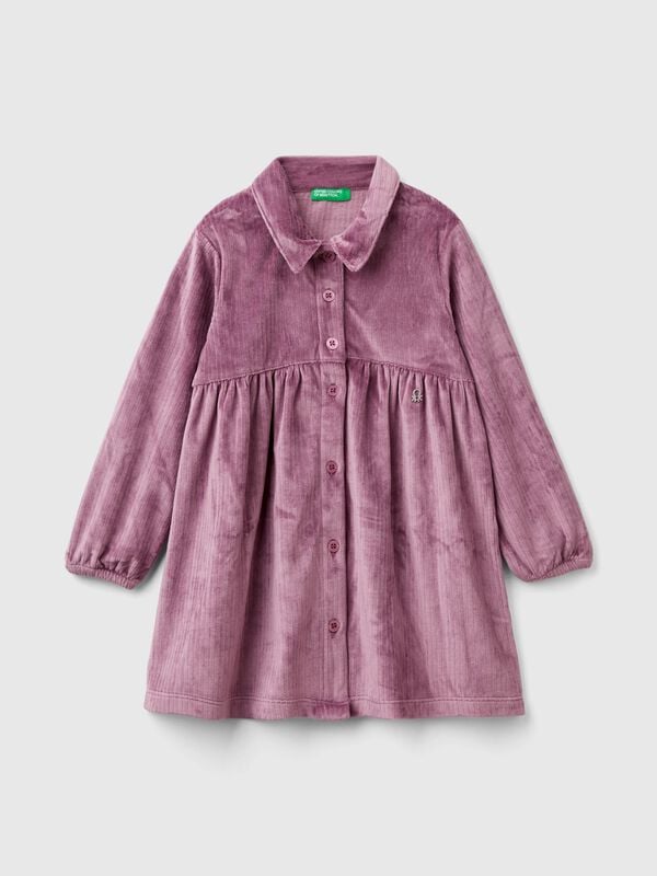 Dress with chenille collar Junior Girl