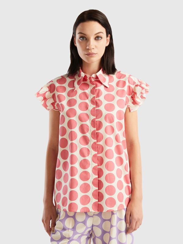 Sleeveless polka dot shirt Women