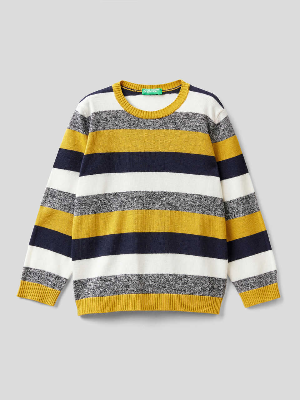 Striped sweater in wool blend image number 1