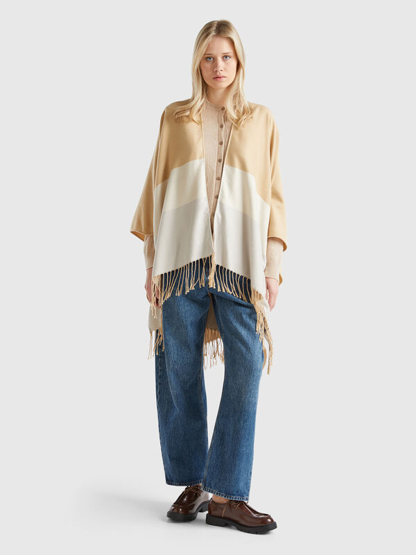 Poncho in recycled fabric Women