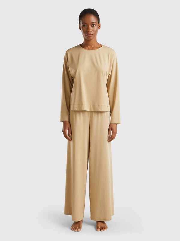 Wide trousers with lurex Women