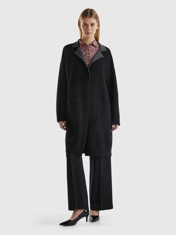Reversible knit coat Women