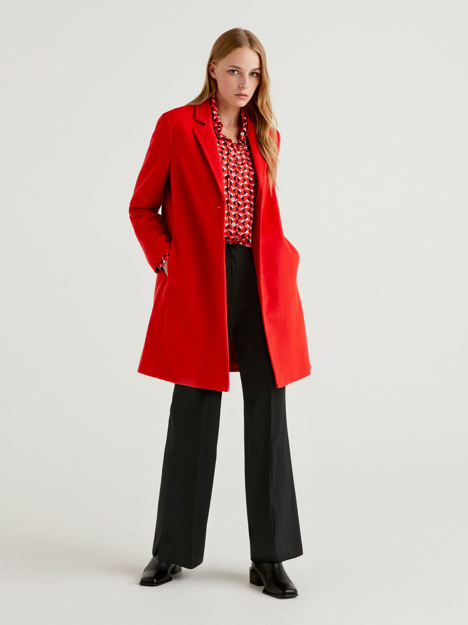 Benetton cheap red coat