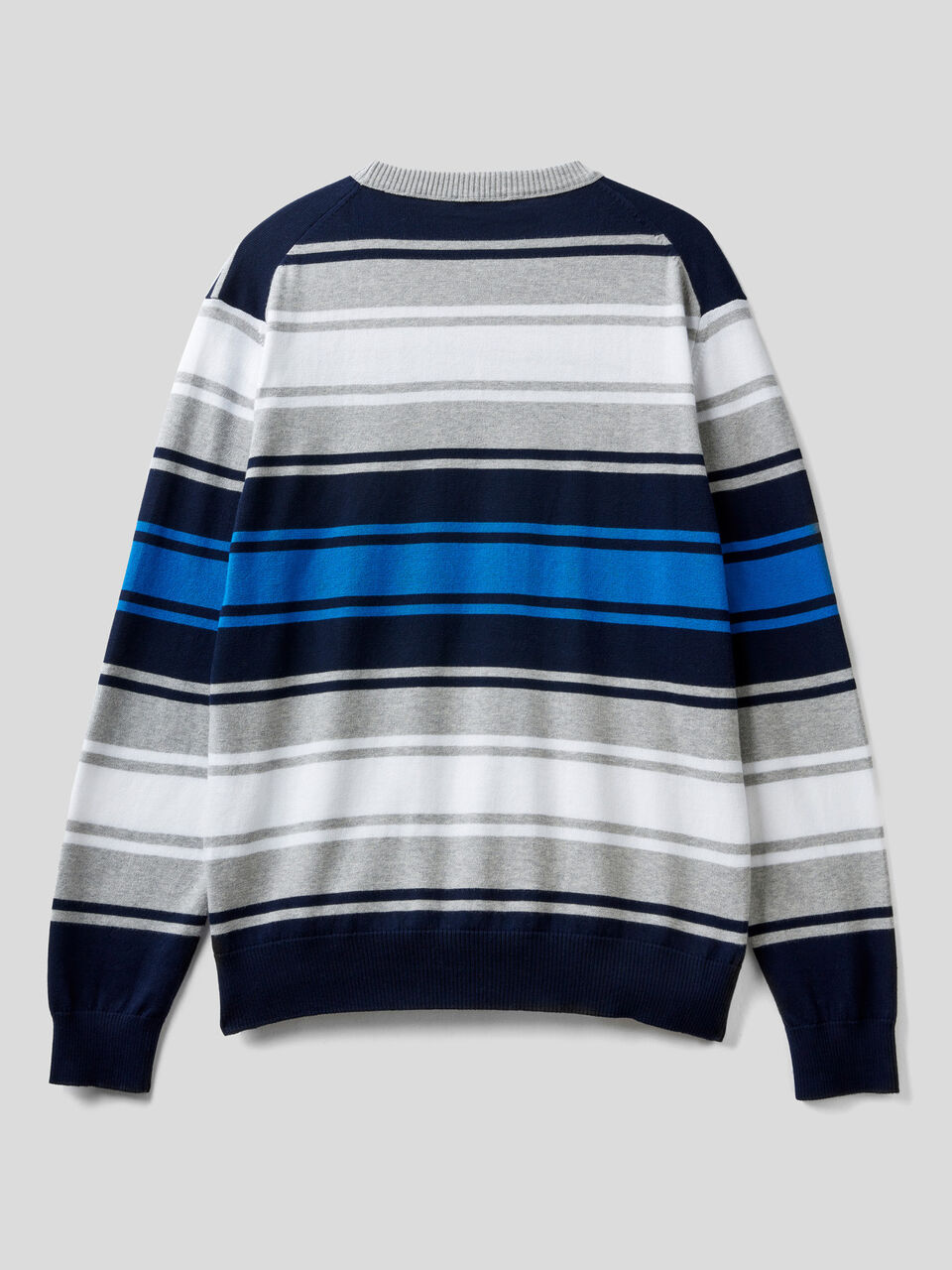 Striped 100% cotton sweater image number 2