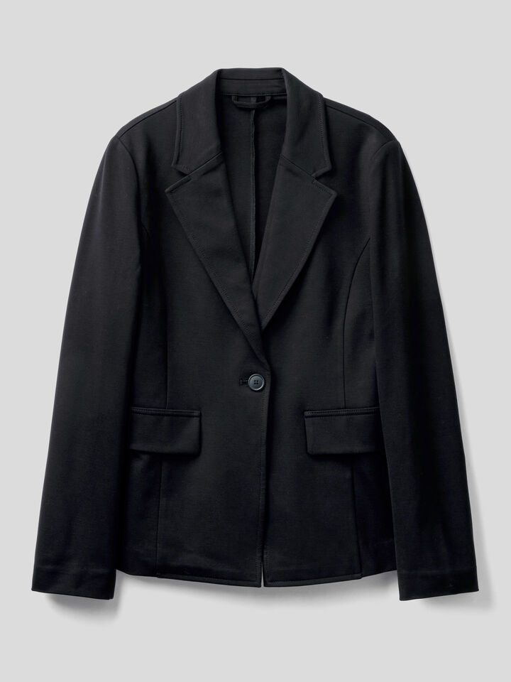 Blazer in stretch viscose blend image number 1
