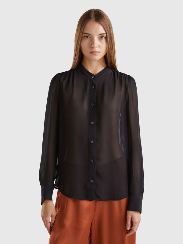 Flowy Mandarin collar shirt Women