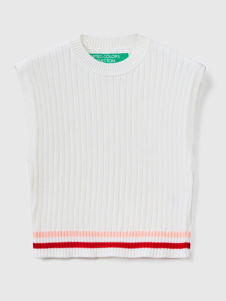 Vest in pure cotton image number 1