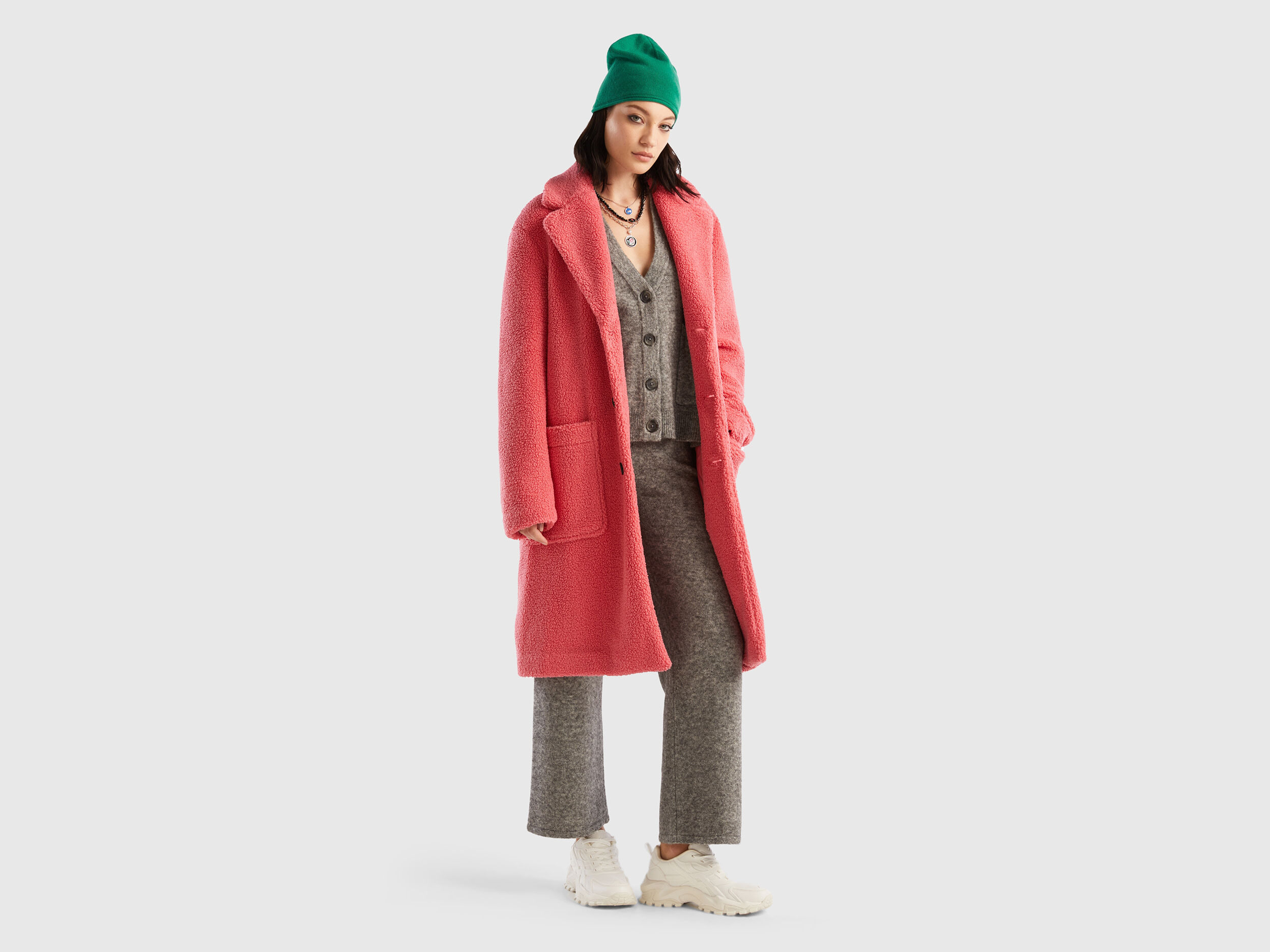 Baby pink teddy coat store