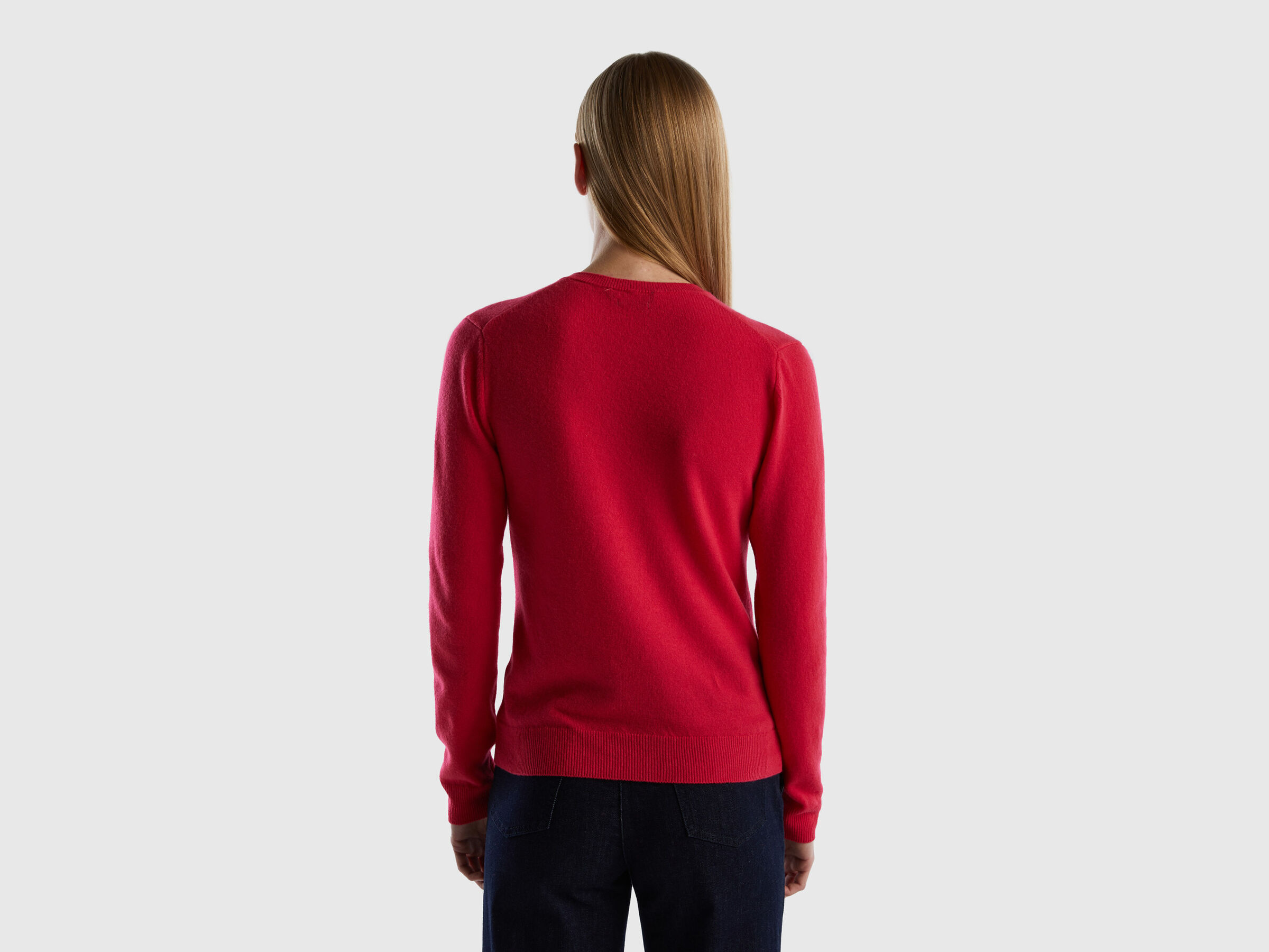 V-neck sweater in pure virgin wool image number 2