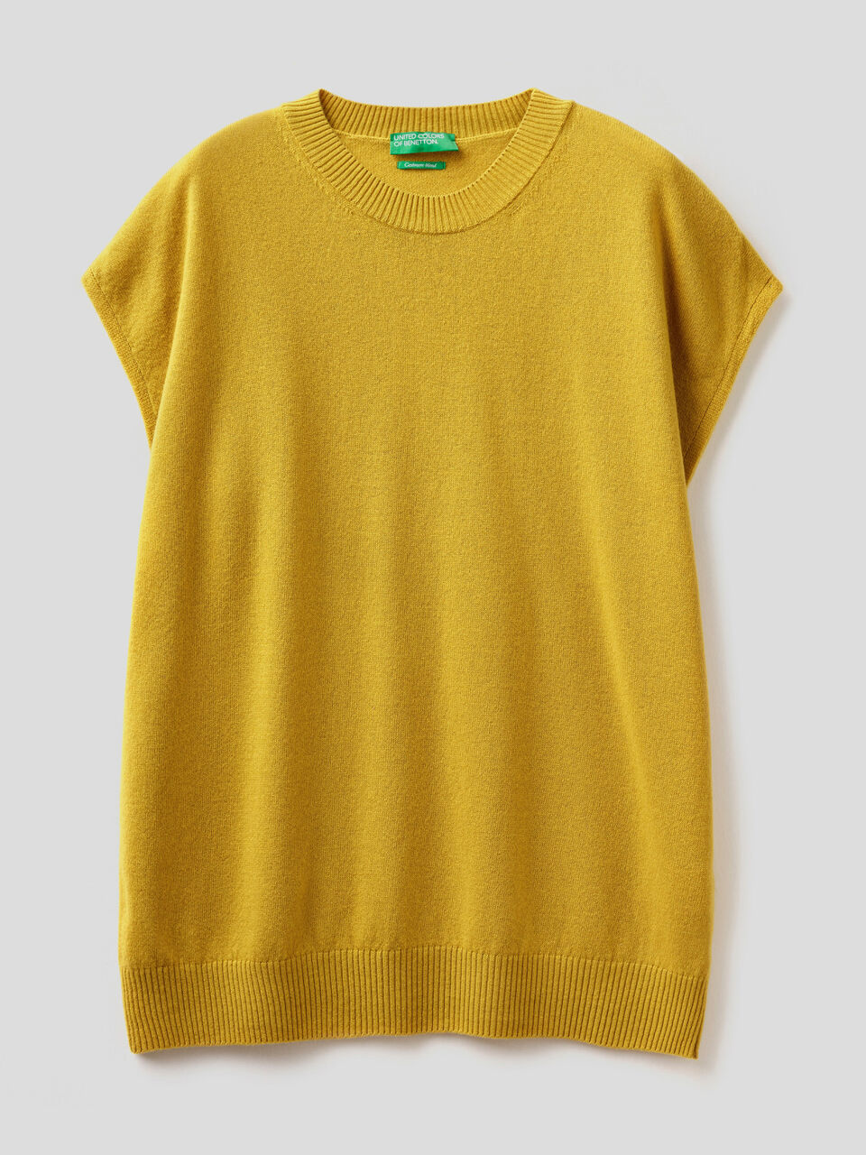 Sleeveless sweater in cashmere blend image number 1
