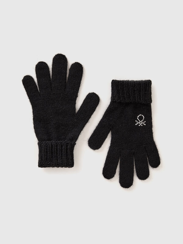 Knit gloves with logo Junior Girl