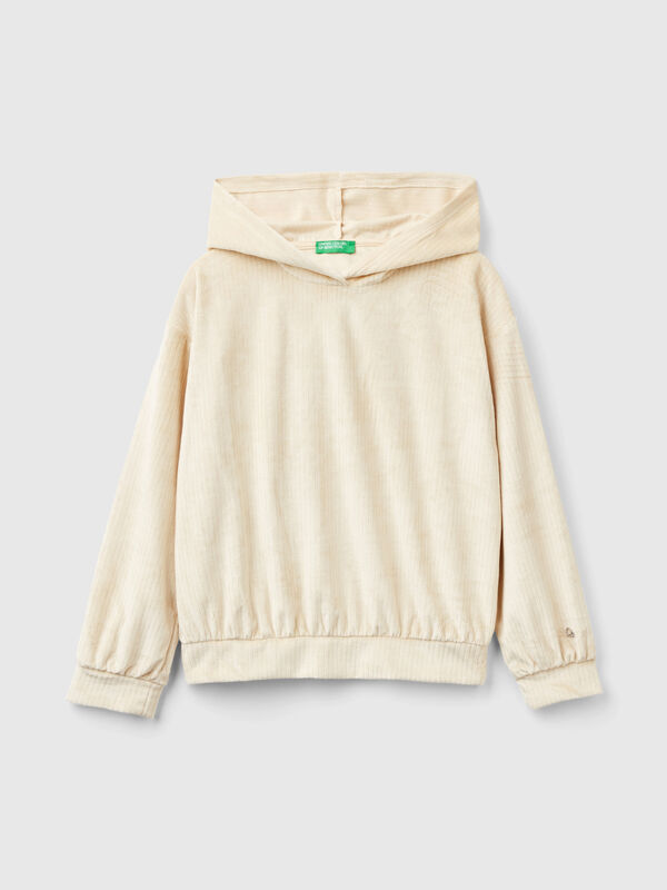 Sweatshirt in chenille with hood Junior Girl