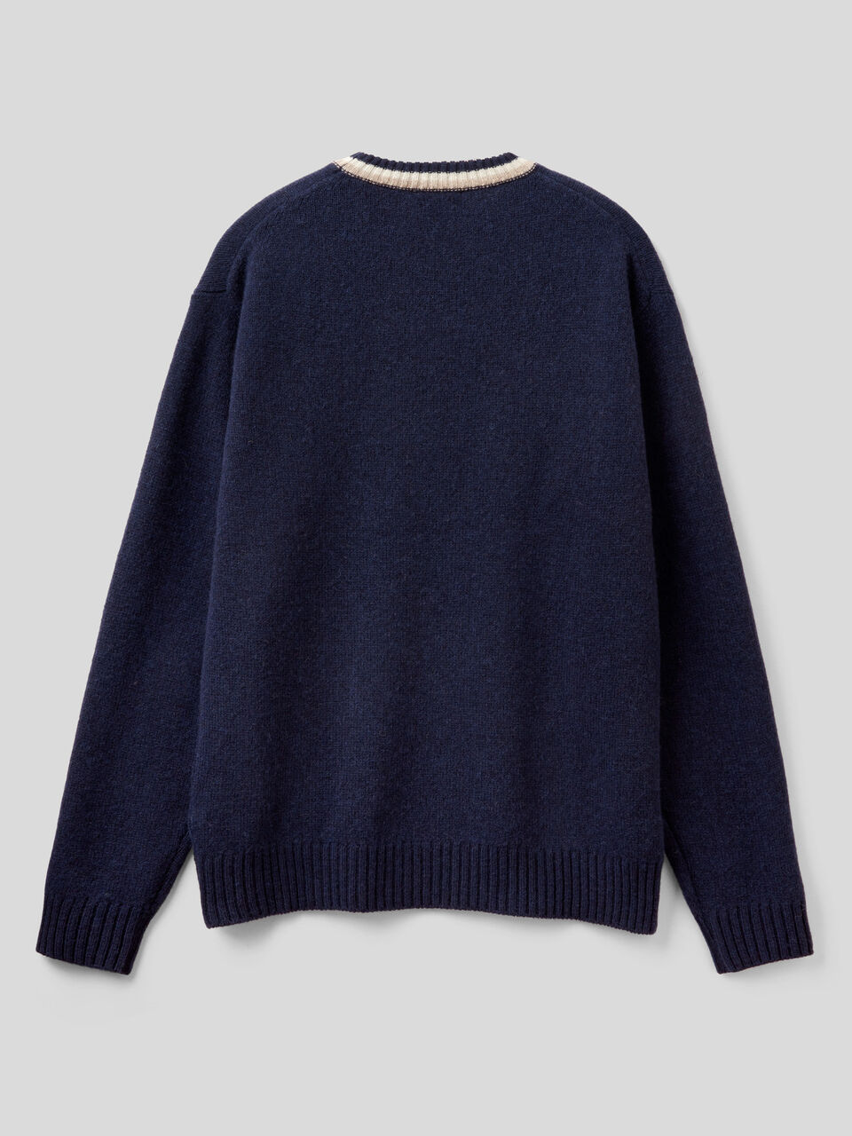 Sweater with inlay in pure Shetland wool image number 2