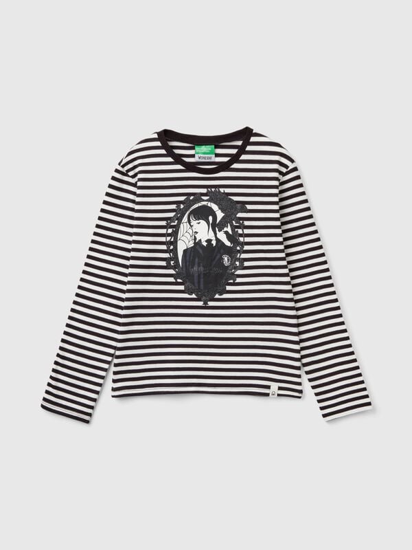 Striped black and white Wednesday Addams t-shirt Junior Girl