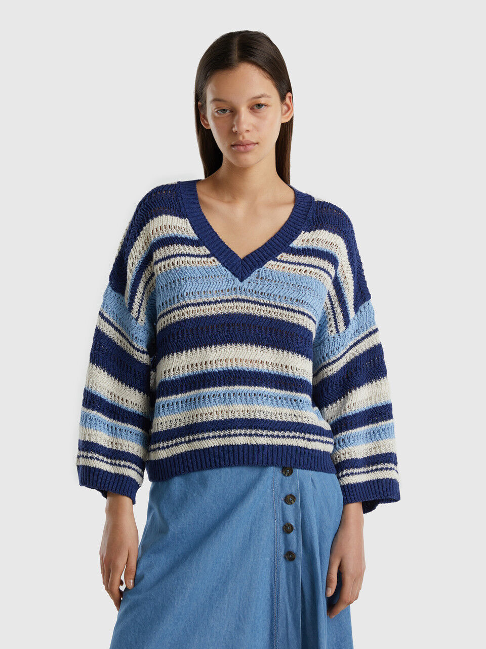 Women s V Neck Sweaters New Collection 2024 Benetton