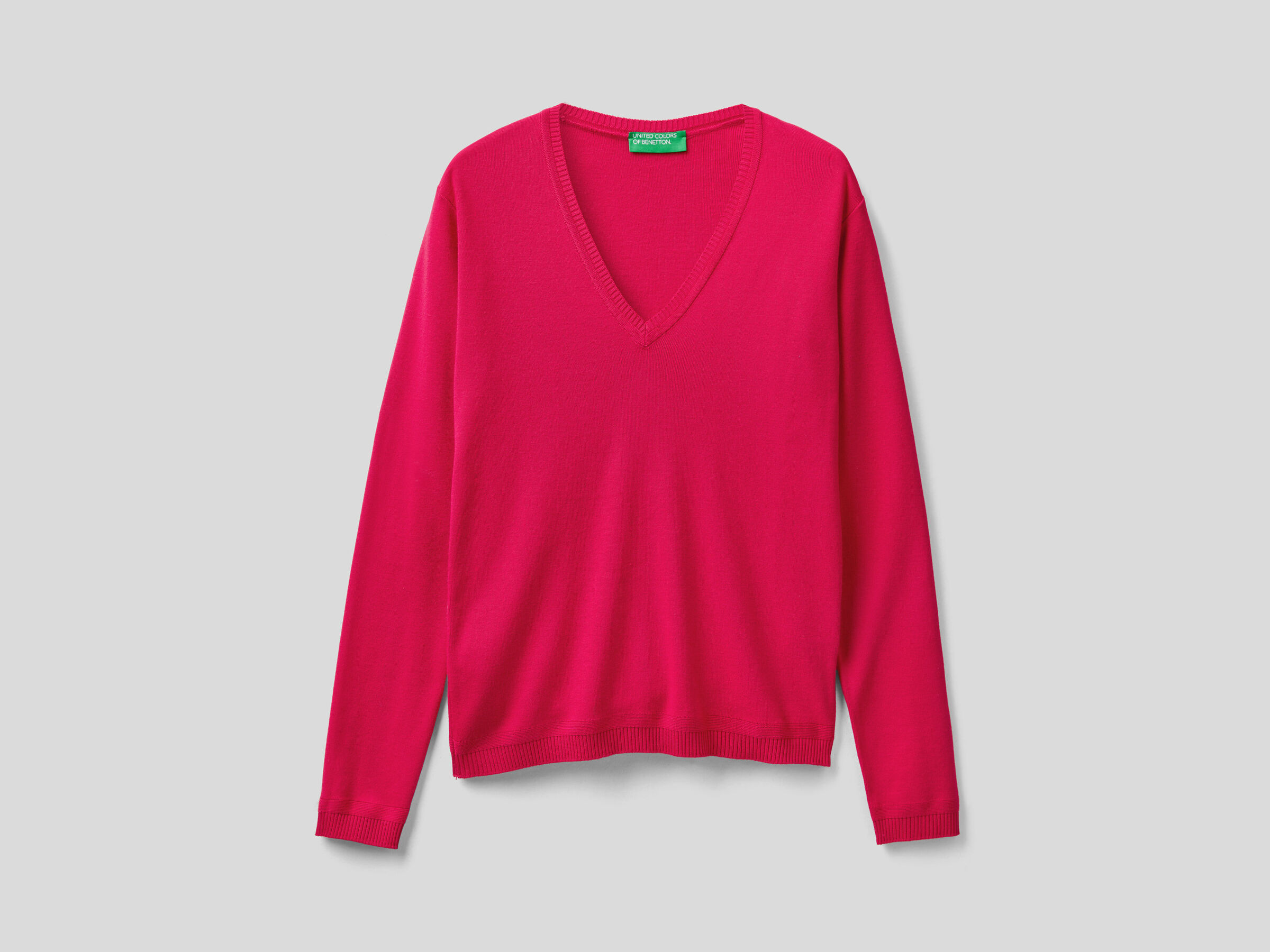 V-neck sweater in pure cotton image number 4