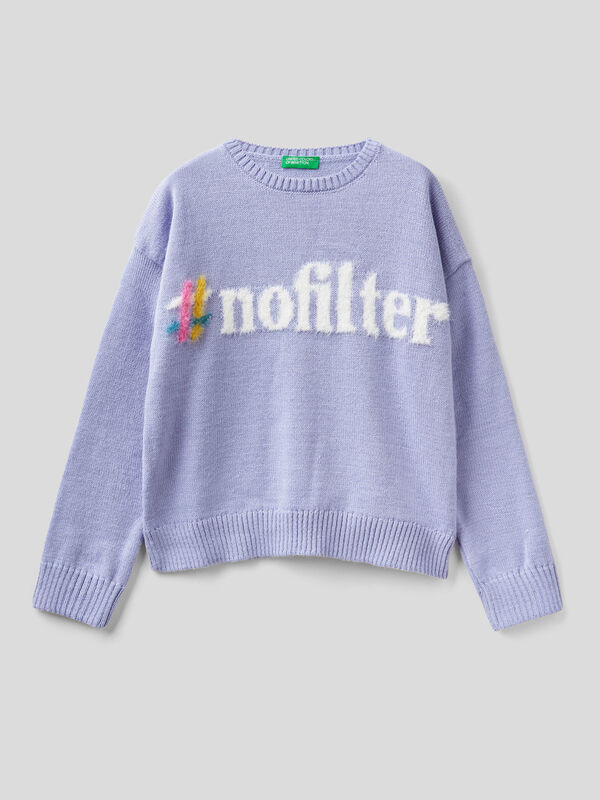 Boxy fit sweater with inlay Junior Girl
