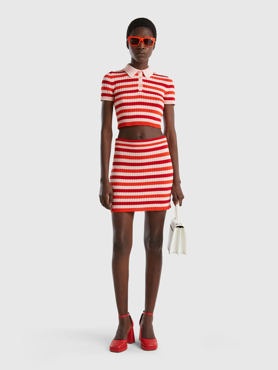 Striped sales red skirt
