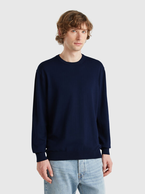 100% cotton crew neck sweater Men